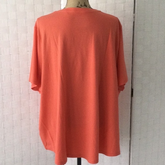 Woman’s Plus size 4 X Terry & Sky V Neck Tee short sleeves color orange #641 - Picture 3 of 9
